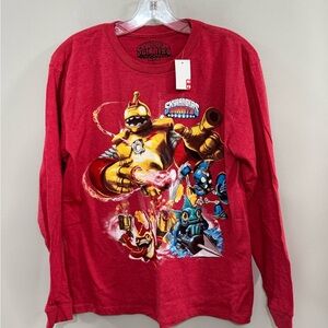 NWT Boys Skylanders Giants Red Graphic Long Sleeve Shirt. Size L